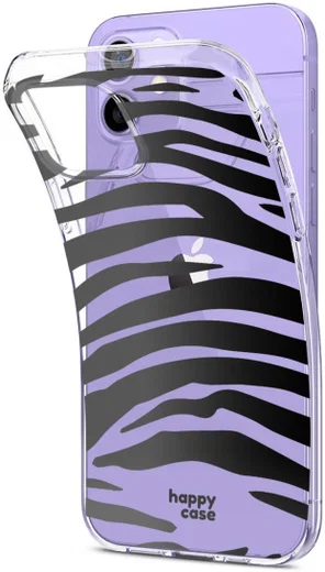 HappyCase Apple iPhone 12 Hoesje Flexibel TPU Zebra Print afbeelding 5