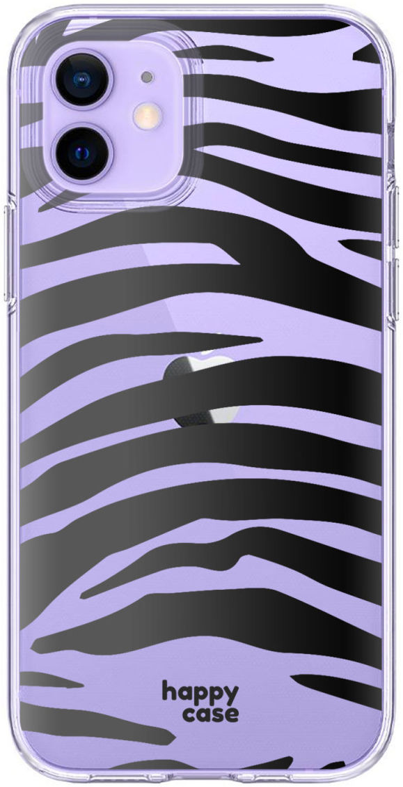 HappyCase Apple iPhone 12 Hoesje Flexibel TPU Zebra Print afbeelding 1