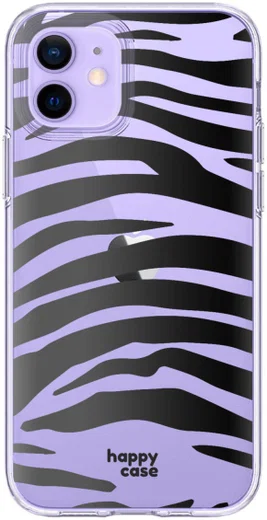 HappyCase Apple iPhone 12 Hoesje Flexibel TPU Zebra Print afbeelding 1