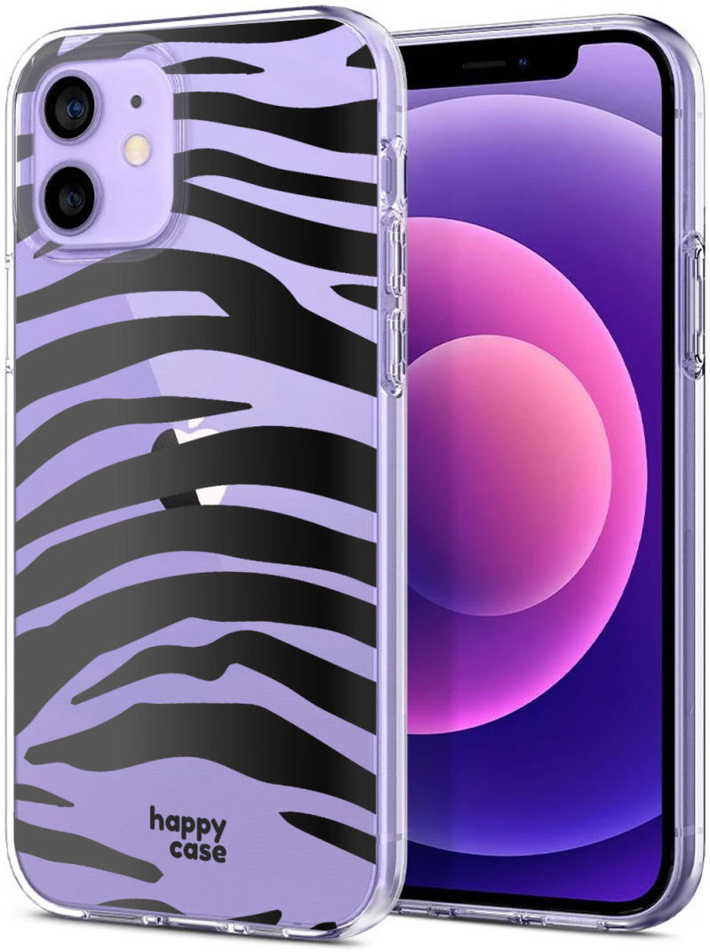 HappyCase Apple iPhone 12 Hoesje Flexibel TPU Zebra Print afbeelding 4