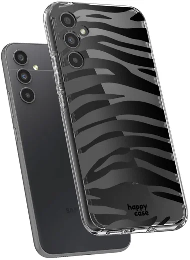 HappyCase Samsung Galaxy A34 Hoesje Flexibel TPU Zebra Print afbeelding 5