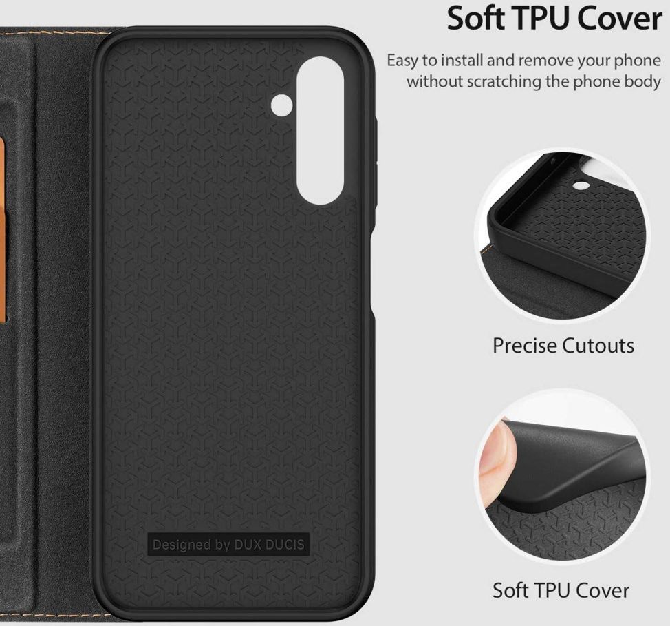 Dux Ducis Skin X2 Samsung Galaxy A14 Hoesje Book Case Zwart afbeelding 9