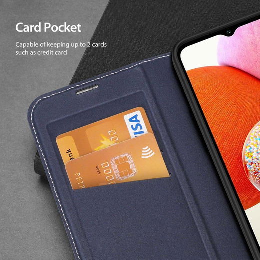 Dux Ducis Skin X2 Samsung Galaxy A14 Hoesje Book Case Blauw afbeelding 5