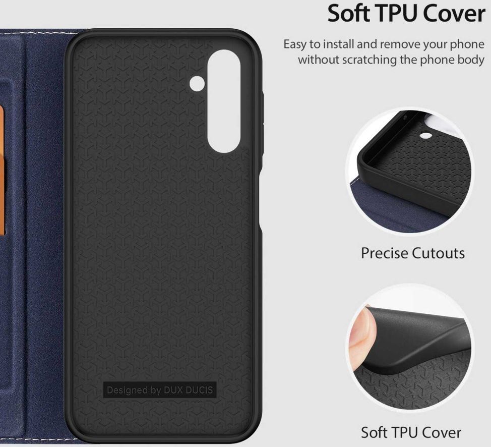 Dux Ducis Skin X2 Samsung Galaxy A14 Hoesje Book Case Blauw afbeelding 9