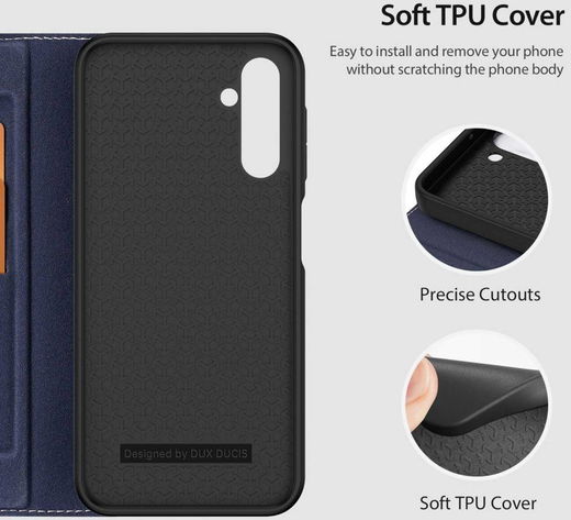 Dux Ducis Skin X2 Samsung Galaxy A14 Hoesje Book Case Blauw afbeelding 9