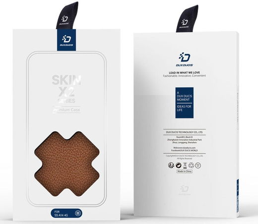 Dux Ducis Skin X2 Samsung Galaxy A14 Hoesje Book Case Bruin afbeelding 13