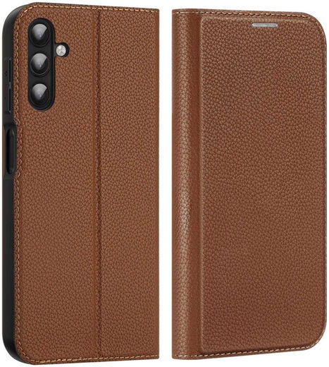 Dux Ducis Skin X2 Samsung Galaxy A14 Hoesje Book Case Bruin afbeelding 2