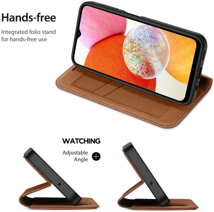 Dux Ducis Skin X2 Samsung Galaxy A14 Hoesje Book Case Bruin afbeelding 6