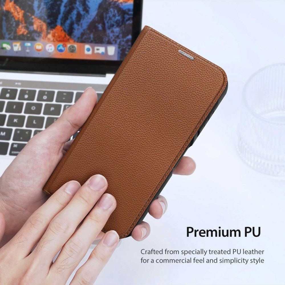 Dux Ducis Skin X2 Samsung Galaxy A14 Hoesje Book Case Bruin afbeelding 7