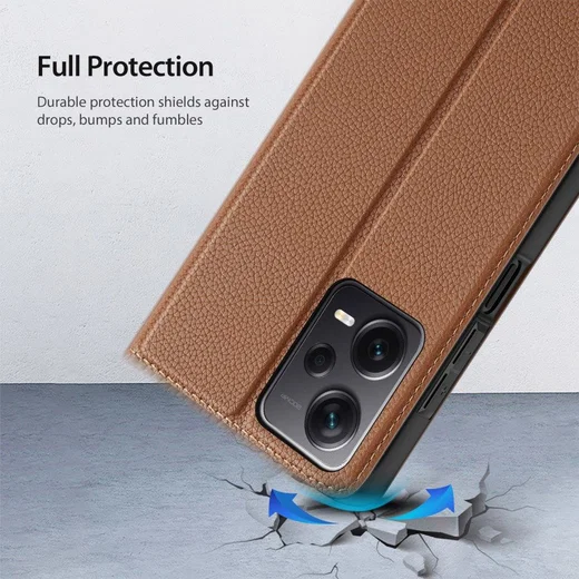 Dux Ducis Skin X2 Xiaomi Redmi Note 12 Pro Plus Hoesje Book Case Bruin afbeelding 3