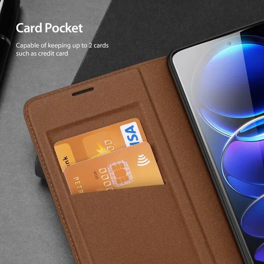 Dux Ducis Skin X2 Xiaomi Redmi Note 12 Pro Plus Hoesje Book Case Bruin afbeelding 4