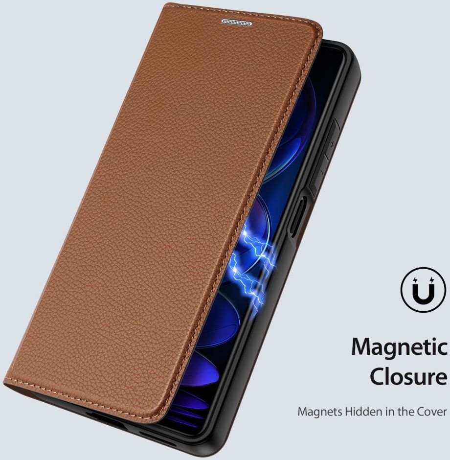 Dux Ducis Skin X2 Xiaomi Redmi Note 12 Pro Plus Hoesje Book Case Bruin afbeelding 5
