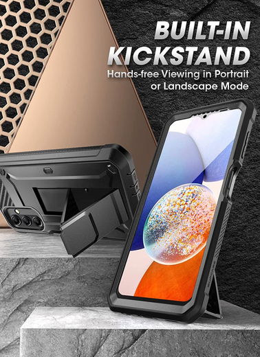 SUPCASE UB Pro Samsung Galaxy A14 Hoesje Full Protect Kickstand Zwart afbeelding 3
