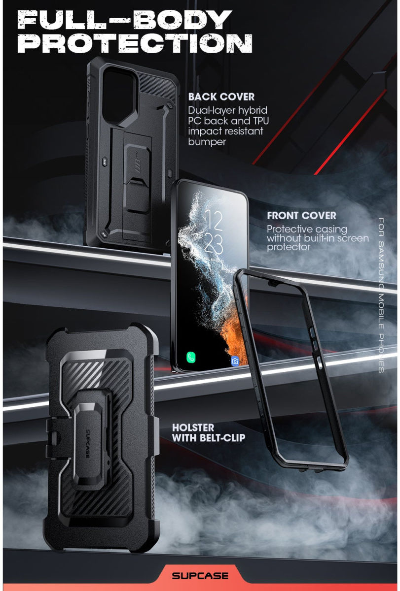 SUPCASE UB Pro Samsung S23 Ultra Hoesje Full Protect Kickstand Zwart afbeelding 5