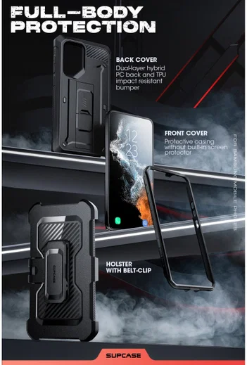 SUPCASE UB Pro Samsung S23 Ultra Hoesje Full Protect Kickstand Zwart afbeelding 5