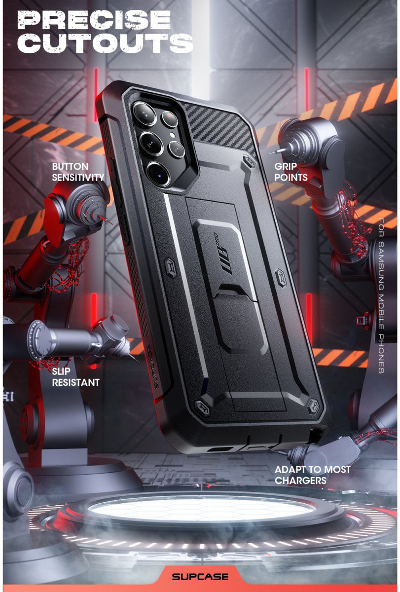 SUPCASE UB Pro Samsung S23 Ultra Hoesje Full Protect Kickstand Zwart afbeelding 7