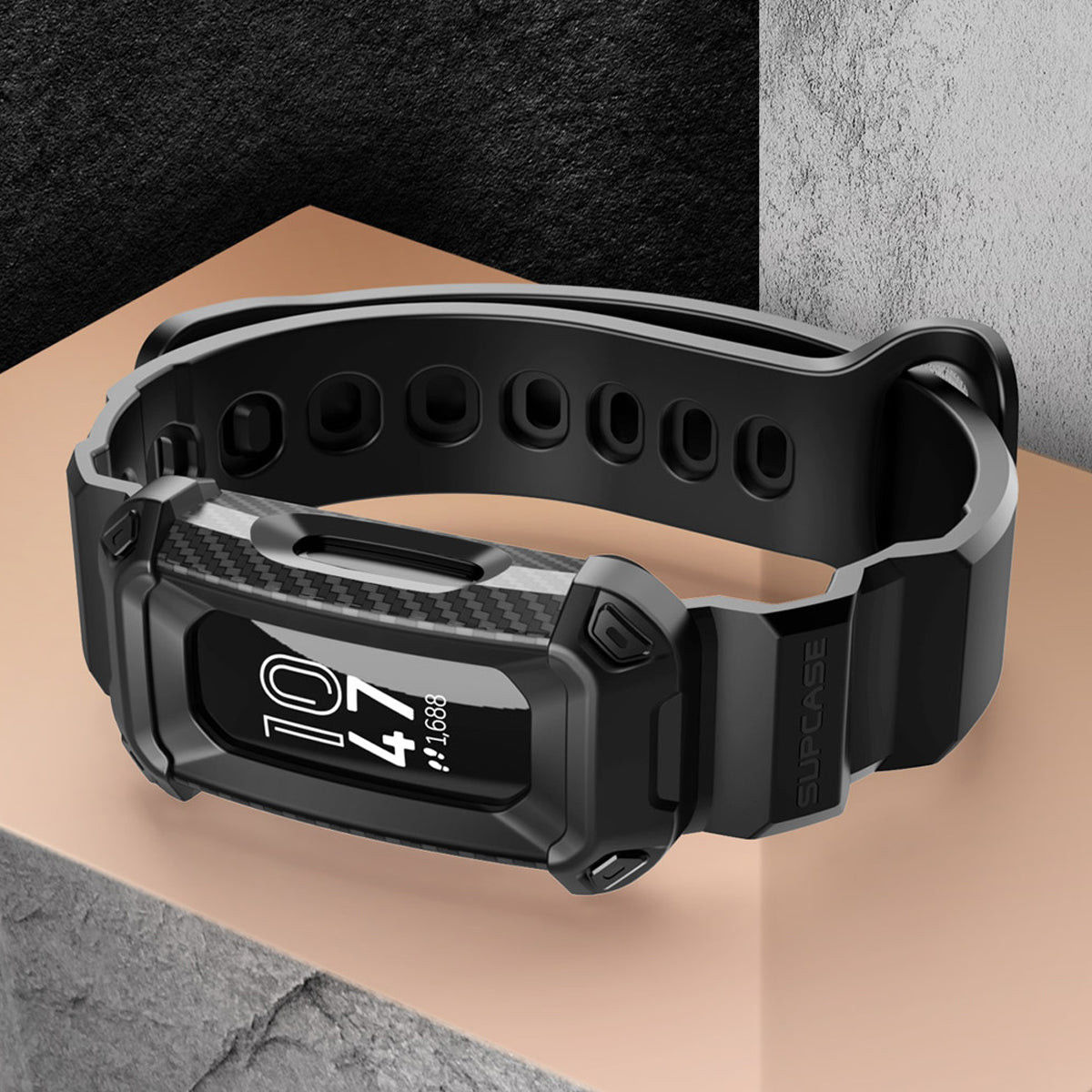 SUPCASE UB Pro Fitbit Inspire 2 Hoesje met Bandje Zwart afbeelding 5