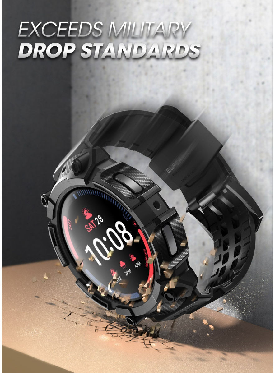 SUPCASE UB Pro - Samsung Galaxy Watch 5 Pro 45MM Hoesje - met Bandje - Zwart afbeelding 6
