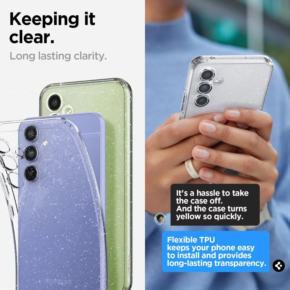 Spigen Liquid Crystal Samsung Galaxy A54 Hoesje Back Cover Glitter afbeelding 4