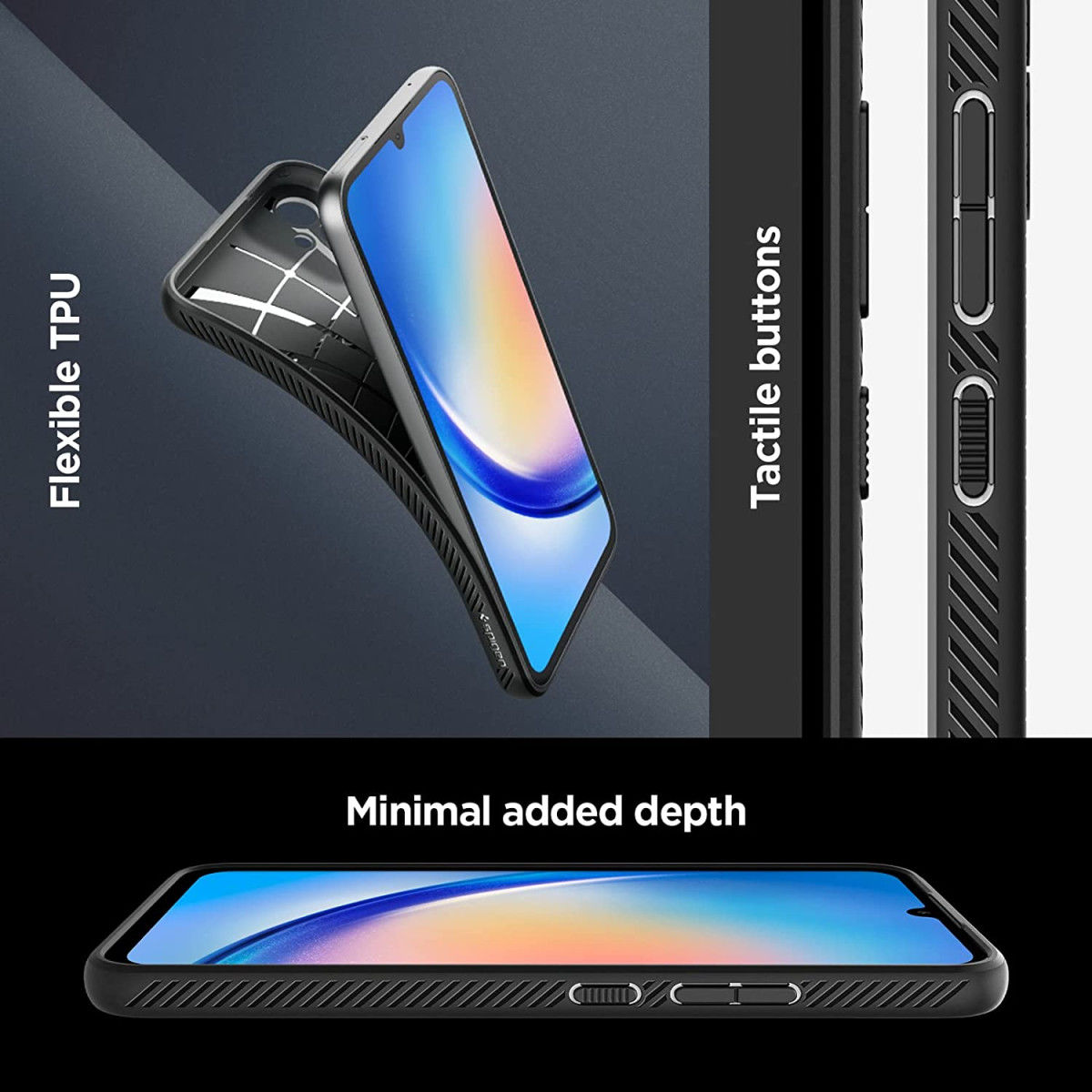 Spigen Liquid Air Samsung Galaxy A34 Hoesje Back Cover Zwart afbeelding 4