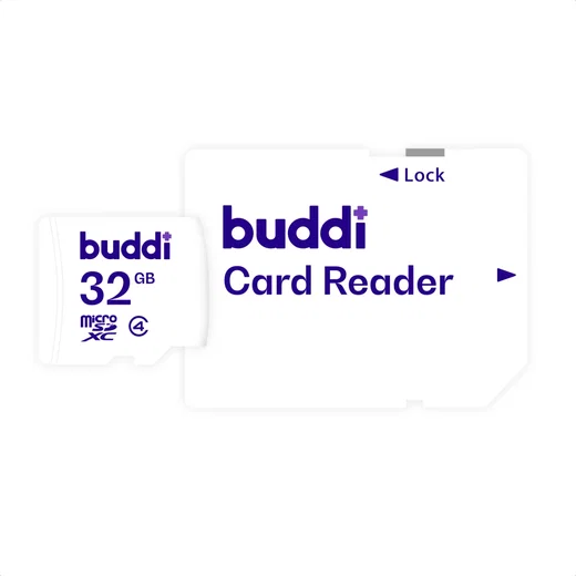 Buddi MicroSDXC Geheugenkaart met SD Kaart Adapter 32GB Wit afbeelding 2
