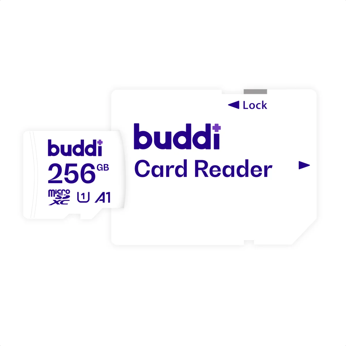 Buddi MicroSDXC Geheugenkaart met SD Kaart Adapter 256GB Wit afbeelding 2
