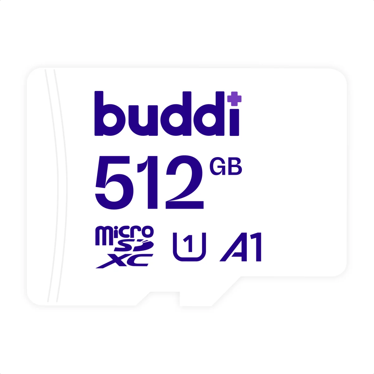 Buddi MicroSDXC Geheugenkaart met SD Kaart Adapter 512GB Wit afbeelding 1