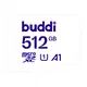 Buddi MicroSDXC Geheugenkaart met SD Kaart Adapter 512GB Wit afbeelding 1