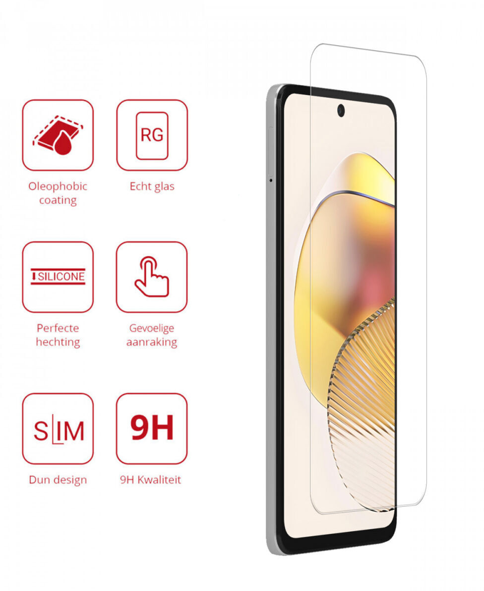 Rosso Motorola Moto G73 9H Tempered Glass Screen Protector afbeelding 2