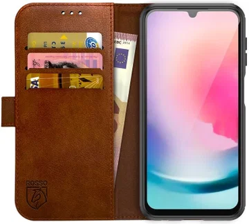 Rosso Element Samsung Galaxy A24 Hoesje Book Cover Wallet Bruin