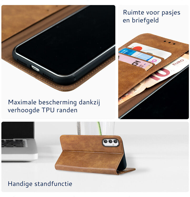 Rosso Element Samsung Galaxy A24 Hoesje Book Cover Wallet Bruin afbeelding 4