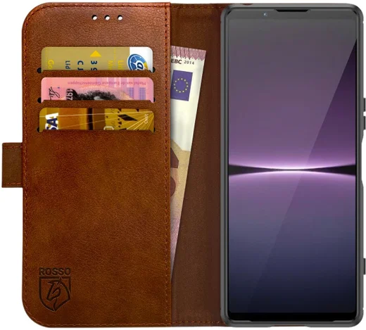 Rosso Element Sony Xperia 1 V Hoesje Book Cover Wallet Bruin afbeelding 1