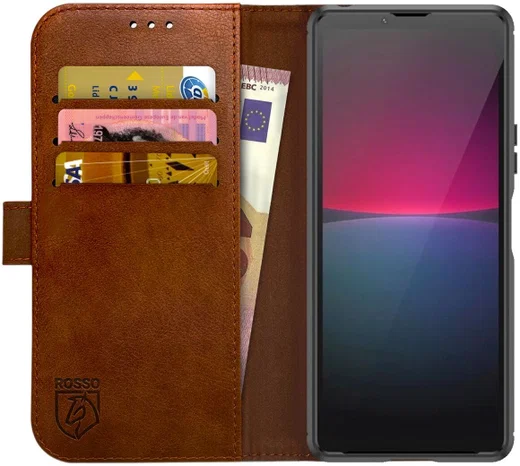 Rosso Element Sony Xperia 10 V Hoesje Book Cover Wallet Bruin afbeelding 1