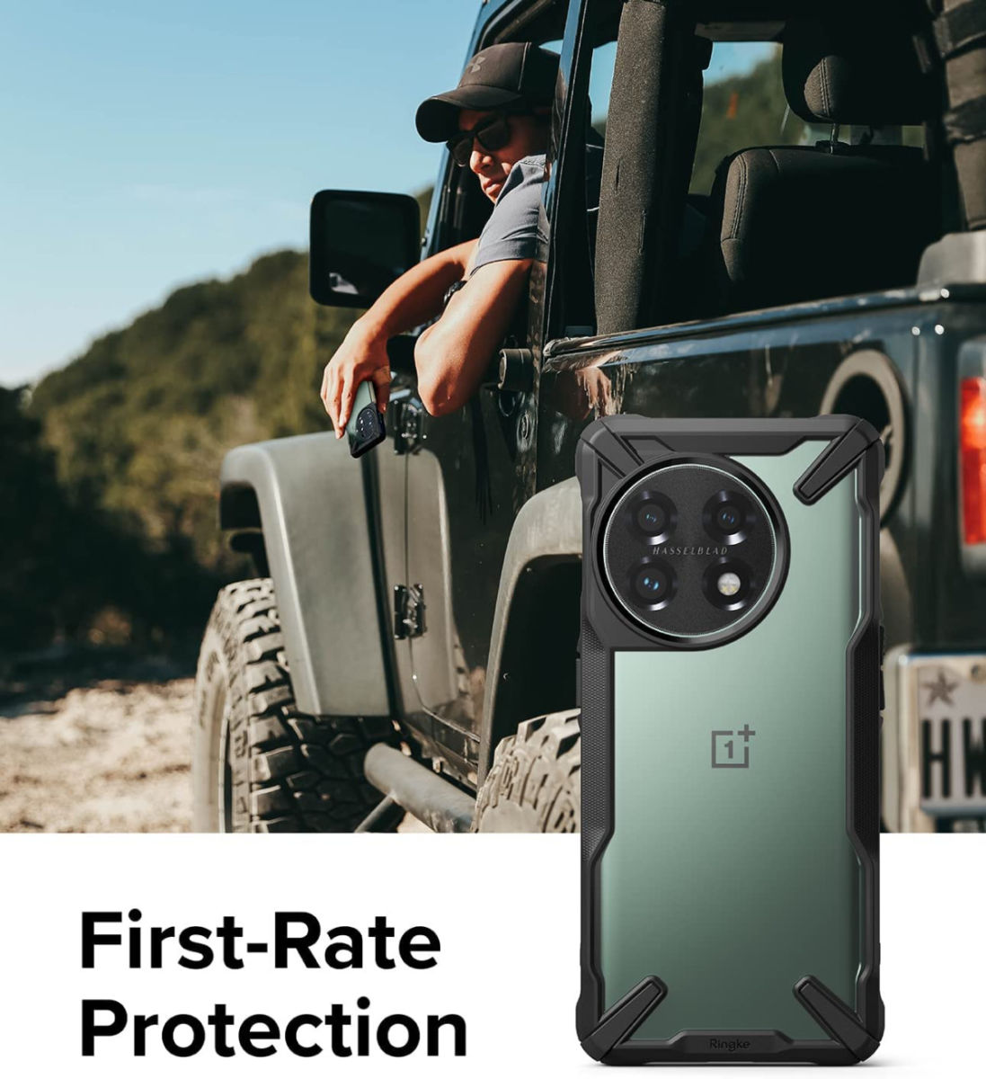 Ringke Fusion X OnePlus 11 Hoesje Back Cover Zwart afbeelding 4
