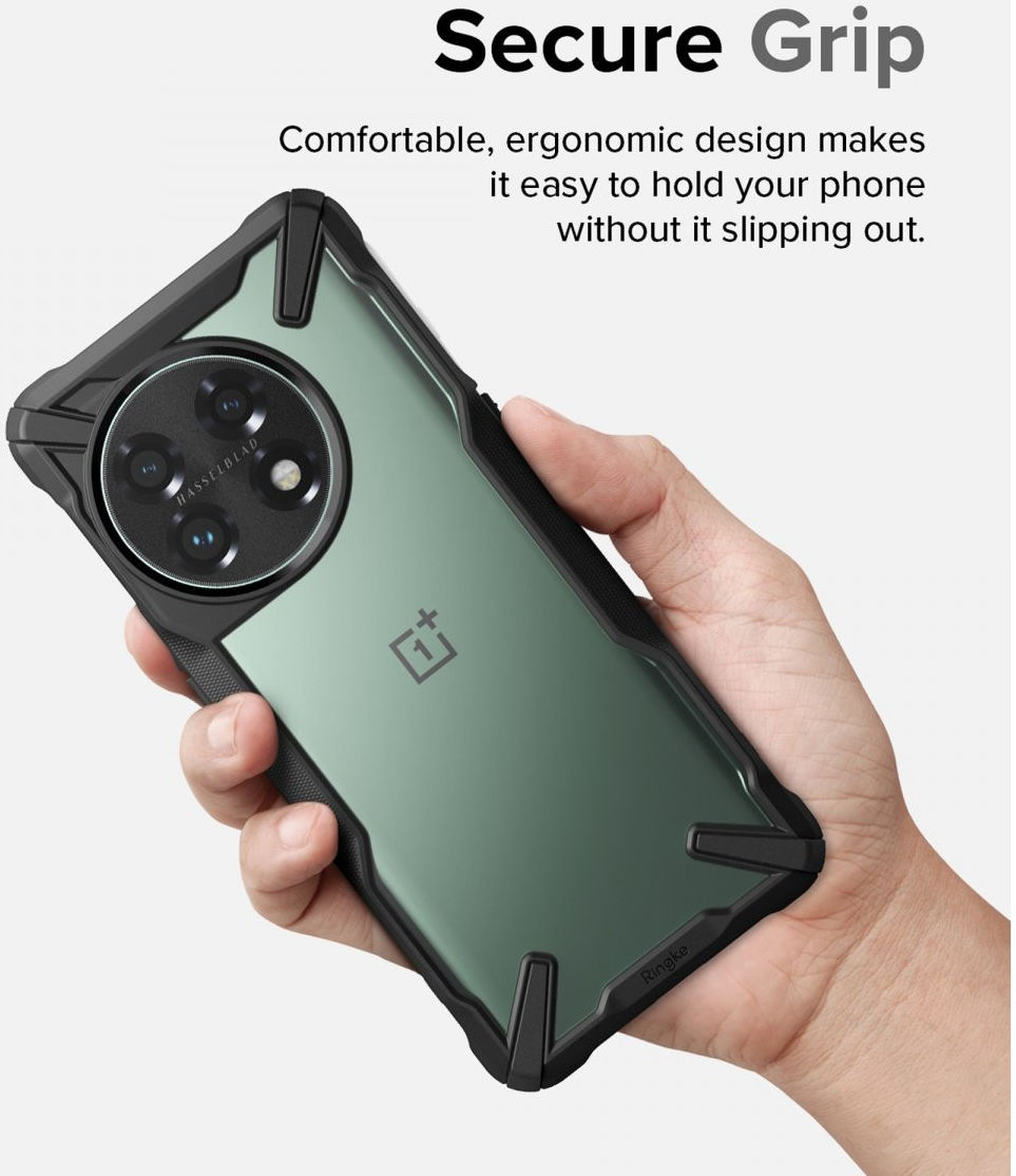 Ringke Fusion X OnePlus 11 Hoesje Back Cover Zwart afbeelding 5