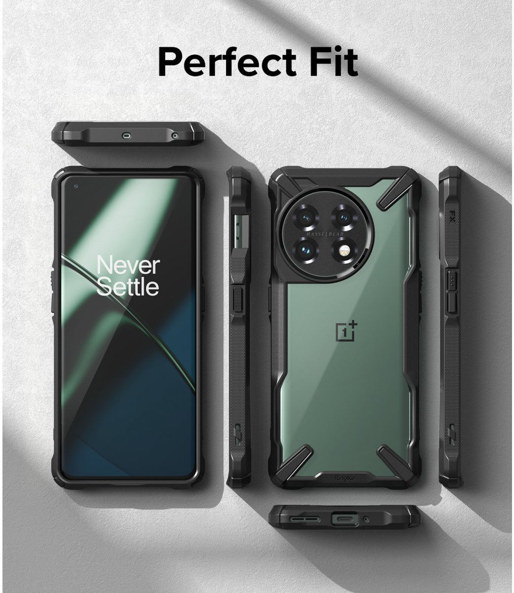 Ringke Fusion X OnePlus 11 Hoesje Back Cover Zwart afbeelding 7