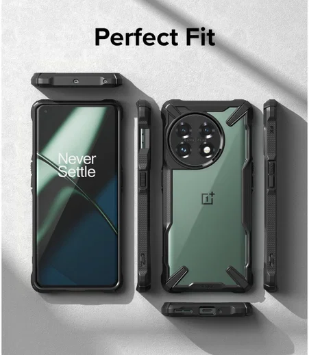 Ringke Fusion X OnePlus 11 Hoesje Back Cover Zwart afbeelding 7