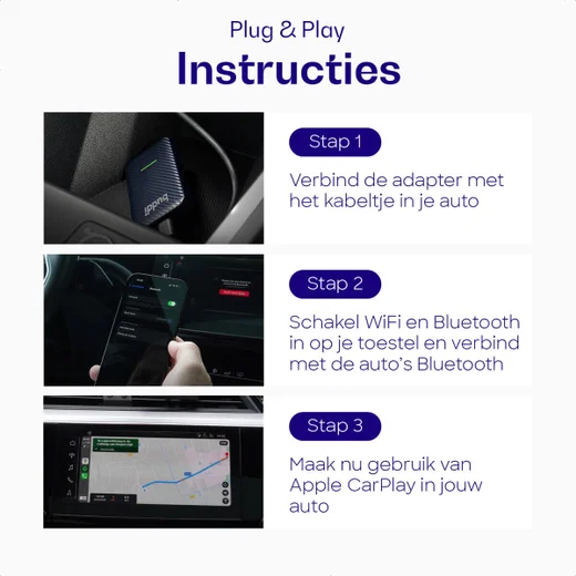 Buddi Play Bluetooth Adapter voor Apple CarPlay Draadloze Dongle afbeelding 2