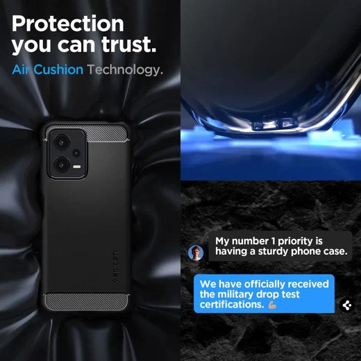 Spigen Rugged Armor Xiaomi Redmi Note 12 5G / Poco X5 Hoesje Zwart afbeelding 3