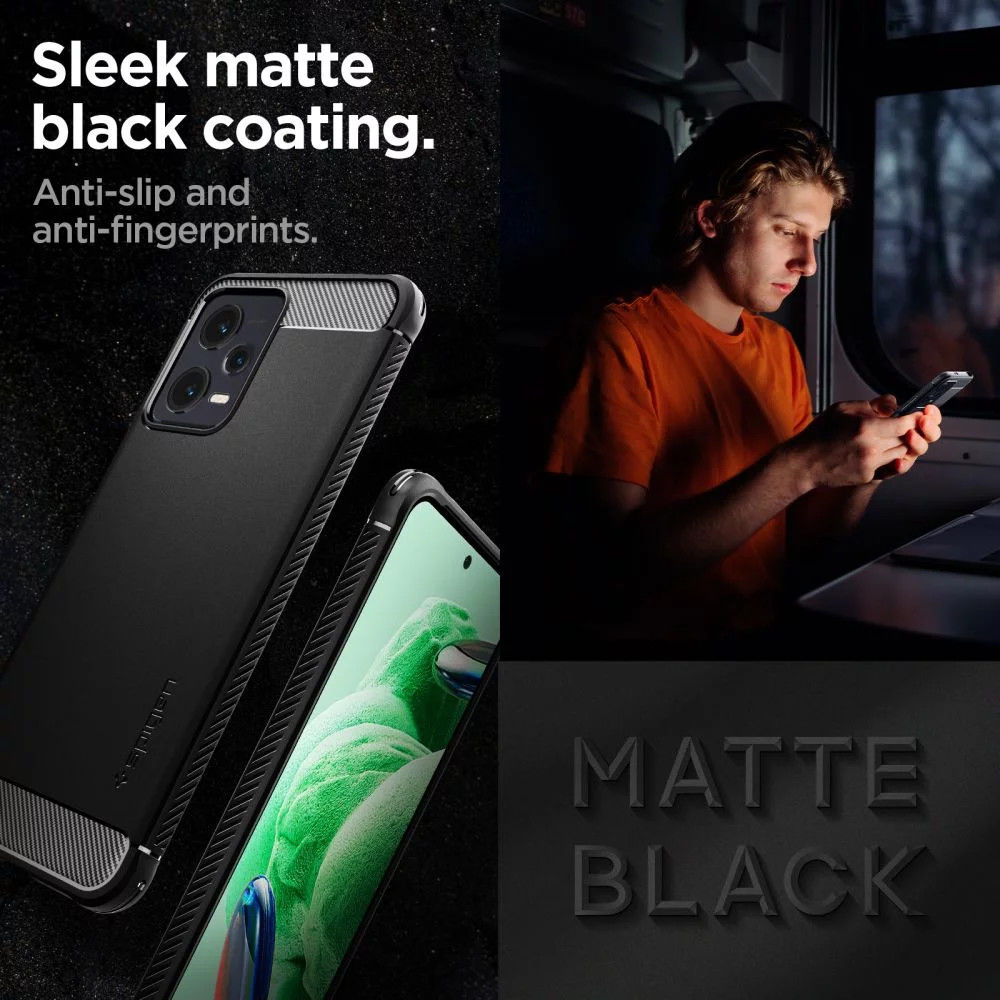 Spigen Rugged Armor Xiaomi Redmi Note 12 5G / Poco X5 Hoesje Zwart afbeelding 4