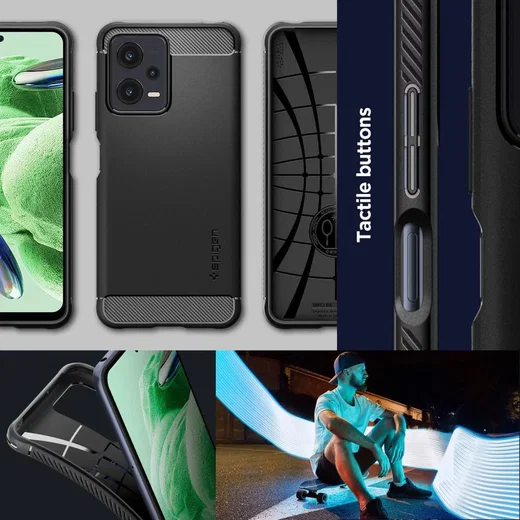 Spigen Rugged Armor Xiaomi Redmi Note 12 5G / Poco X5 Hoesje Zwart afbeelding 7