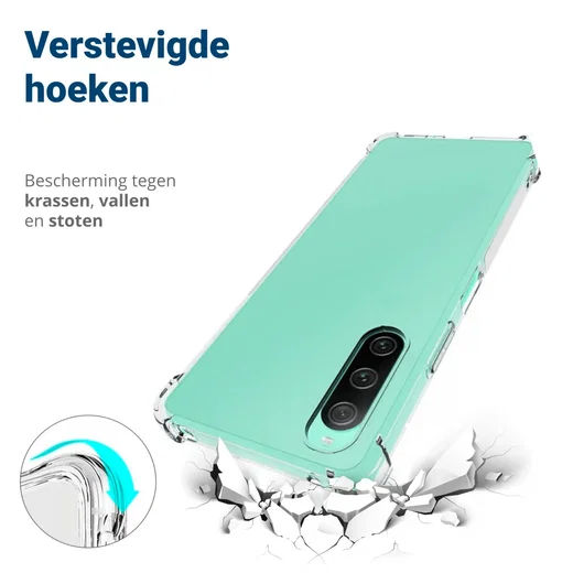 Sony Xperia 10 V Hoesje Schokbestendig en Dun TPU Transparant afbeelding 2