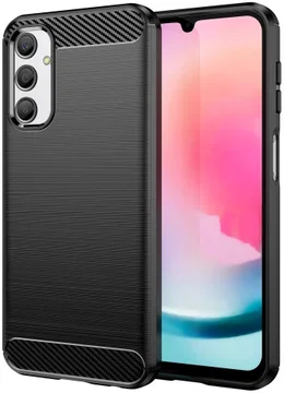 Samsung Galaxy A24 Hoesje Geborsteld TPU Flexibele Back Cover Zwart