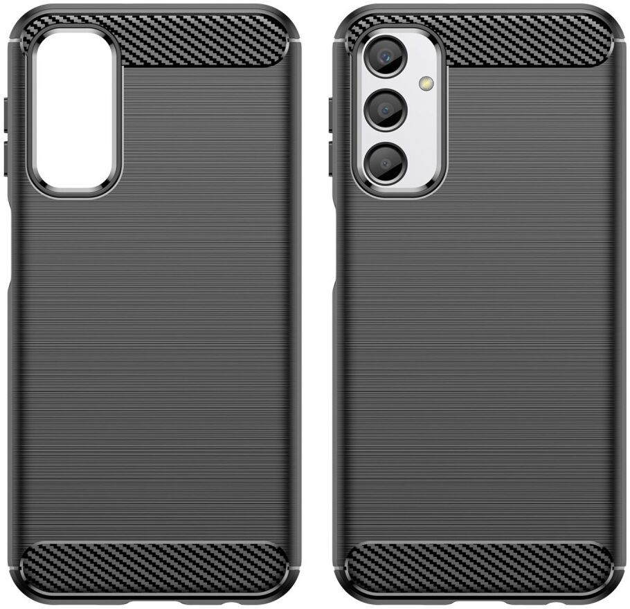 Samsung Galaxy A24 Hoesje Geborsteld TPU Flexibele Back Cover Zwart afbeelding 2