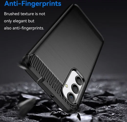 Samsung Galaxy A24 Hoesje Geborsteld TPU Flexibele Back Cover Zwart afbeelding 4