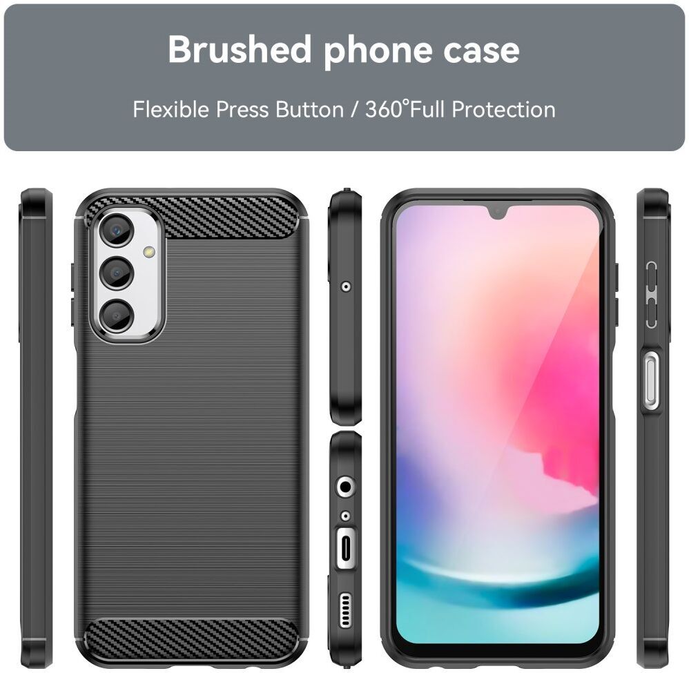 Samsung Galaxy A24 Hoesje Geborsteld TPU Flexibele Back Cover Zwart afbeelding 8