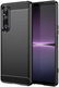 Sony Xperia 1 V Hoesje Geborsteld TPU Flexibele Back Cover Zwart afbeelding 1