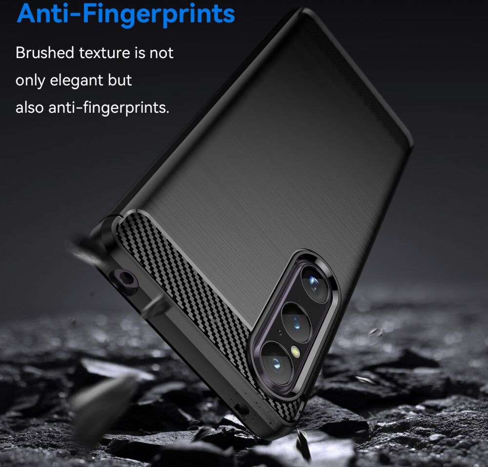 Sony Xperia 1 V Hoesje Geborsteld TPU Flexibele Back Cover Zwart afbeelding 4