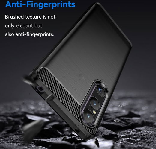 Sony Xperia 1 V Hoesje Geborsteld TPU Flexibele Back Cover Zwart afbeelding 4