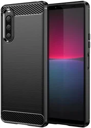 Sony Xperia 10 V Hoesje Geborsteld TPU Flexibele Back Cover Zwart afbeelding